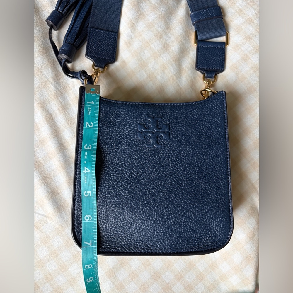 Tory Burch Navy Leather Tassel Crossbody Bag - Picture 7 of 14